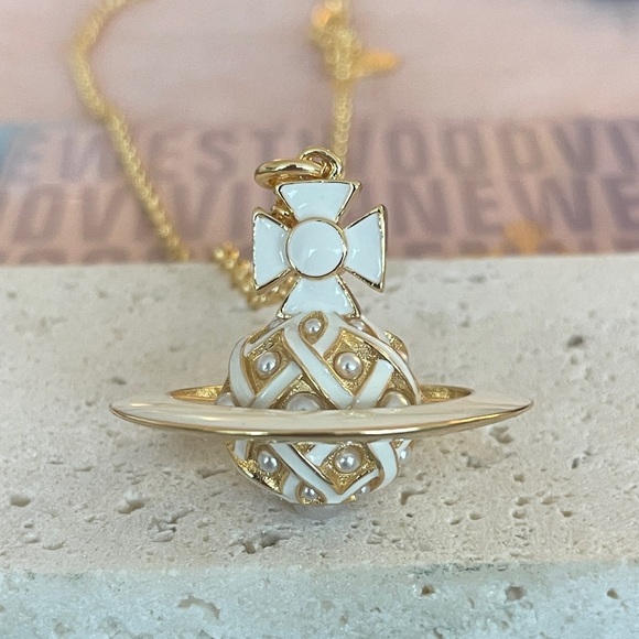 Vivienne Westwood Jewelry - Vivienne Westwood Gold and Cream Orb Pendant